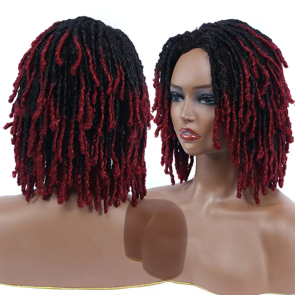 10" Braided Bob Wig | Afro Dreadlock Wig | Curly Ends | Synthetic Crochet Wig | Cosplay