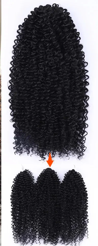 200g 3-Pack Ombre Brown Afro Kinky Curly Crochet Hair | 18 Inch | Passion Twist Extensions