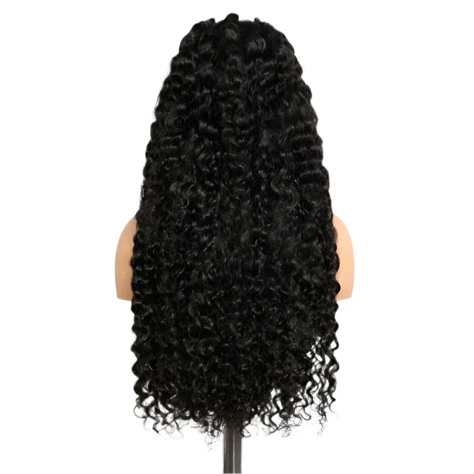 Alibele Pre-Braided Water Wave Wig | 13x6 Full Lace Frontal | 200% Density | Malaysian Remy Hair | Natural Black