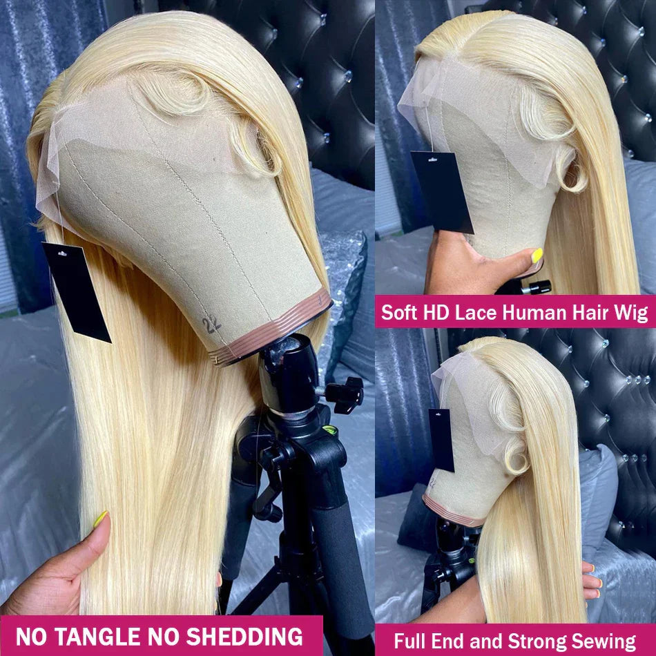 613 Blonde HD Lace Frontal Wig 13x4/13x6 Straight Human Hair Wigs Brazilian Remy