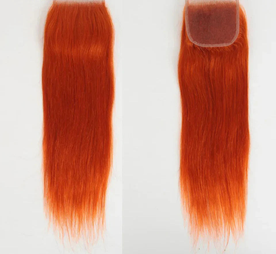 180% Density Red Straight 4x4 Lace Closure | 100% Brazilian Human Hair (Pre-Plucked, Transparent Swiss Lace)
