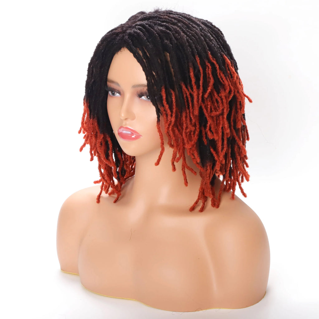 10" Braided Bob Wig | Afro Dreadlock Wig | Curly Ends | Synthetic Crochet Wig | Cosplay