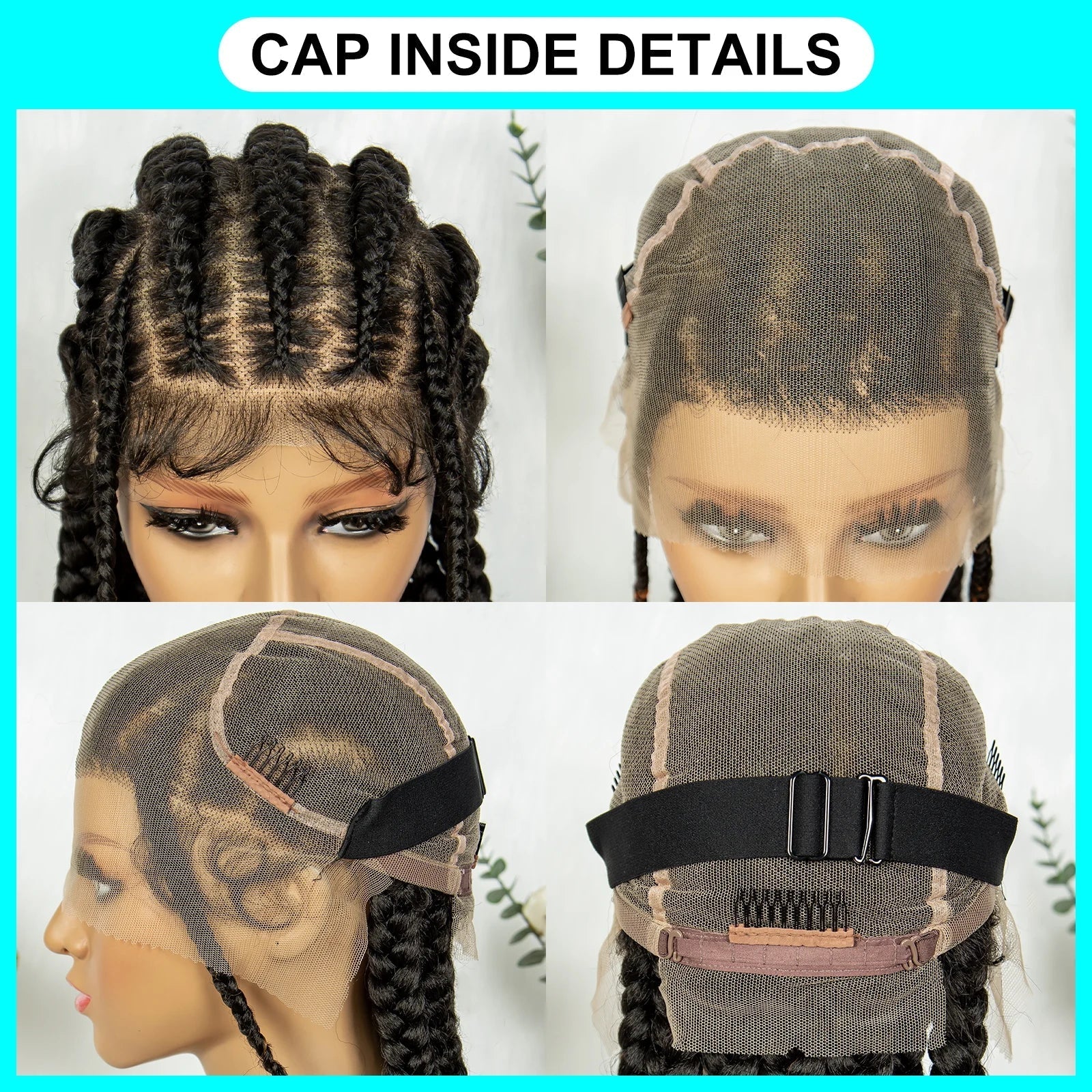 24" Full Lace Cornrow Braided Wig | Orange Boho Braids | Synthetic Lace Wig | Black Women