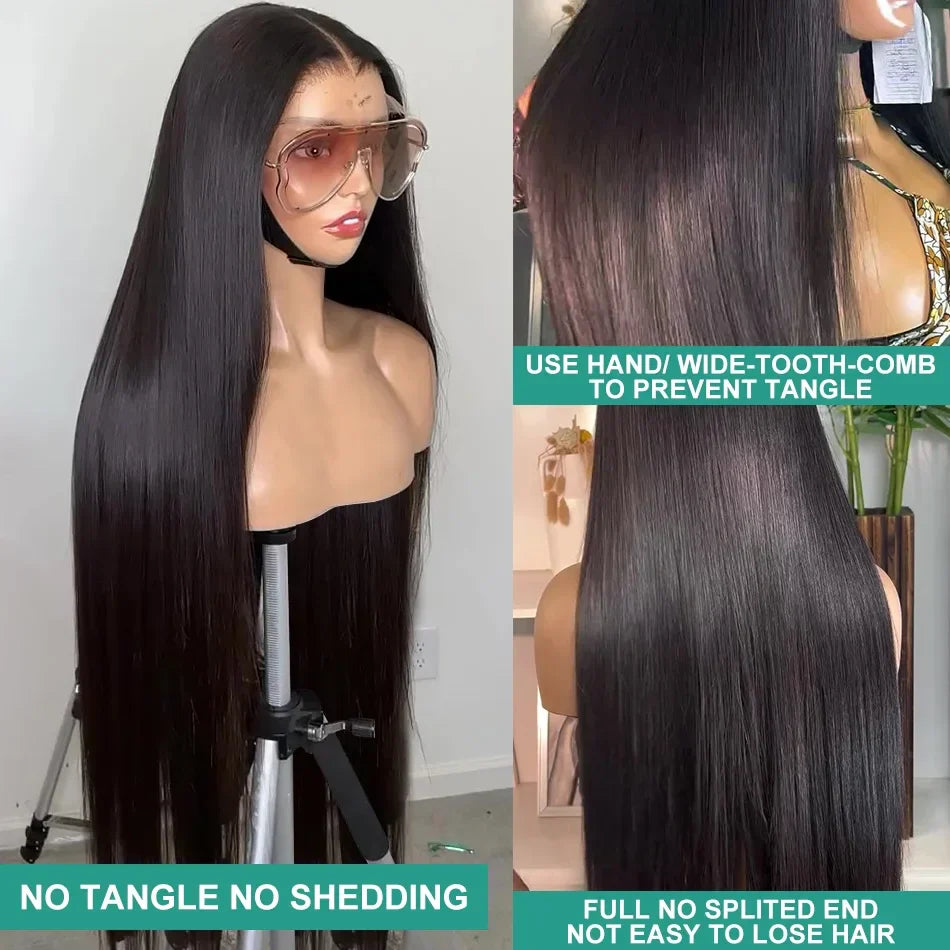 30 Inch Bone Straight HD Lace Frontal Wig | 13x6 & 13x4 Human Hair | Pre-Plucked