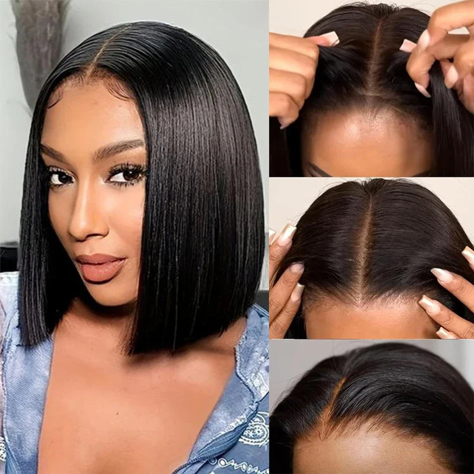 12A Bone Straight Bob Wig | Ready to Go | Glueless | Lace Frontal & Closure Options | Brazilian Remy Human Hair
