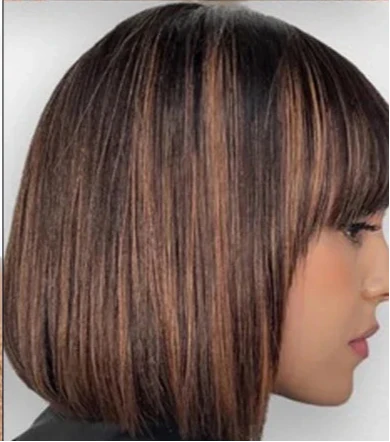 "Put On & Go" Straight Bob Wig | Easy Wear Human Hair with Bangs & Realistic Scalp