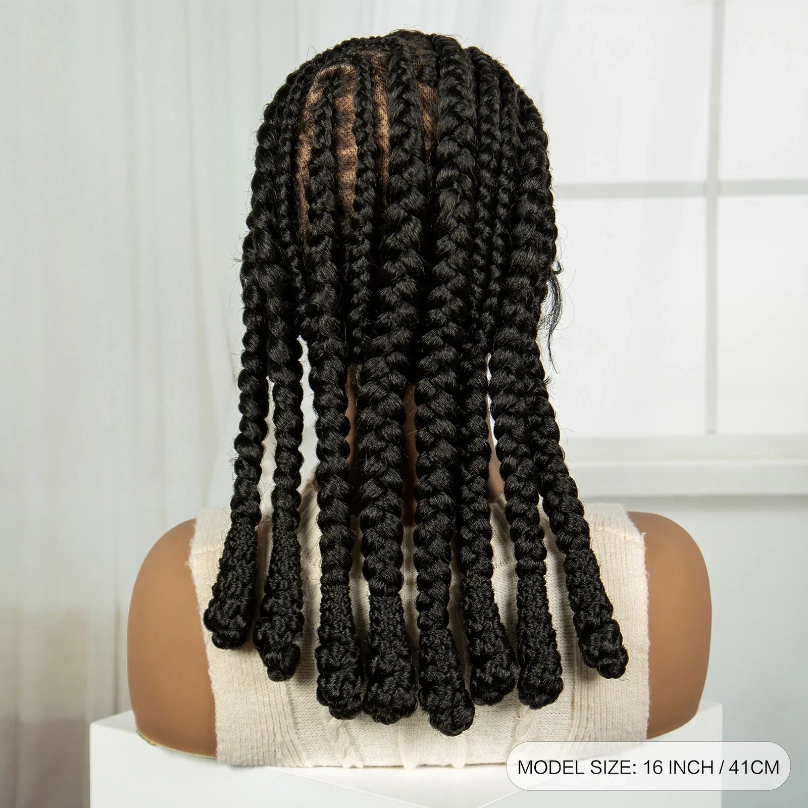 16" Cornrow Bantu Braids Wig | Full Lace Frontal | Baby Hair