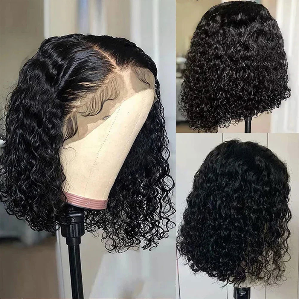 12A Kinky Curly Bob Wig | Glueless 13x4 Lace Frontal Wig | Brazilian Remy Hair