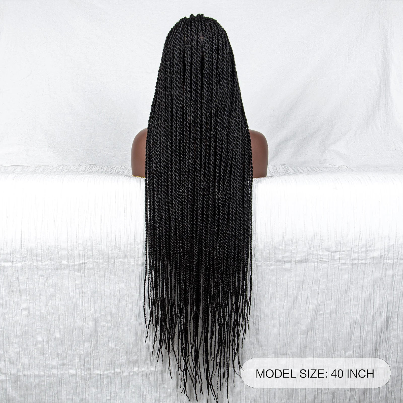 40" Long Straight Braided Wig | Full Lace | Baby Hair | Colored Braids