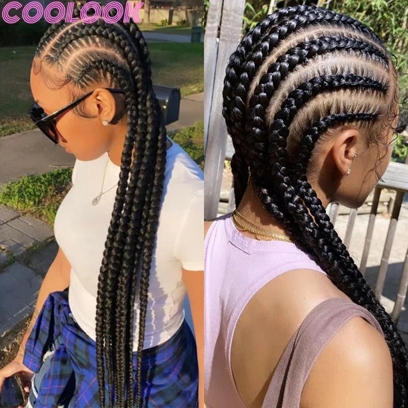 36" Blonde Goddess Braids Wig | Jumbo Plaits | Full Lace Front | Knotless | Handmade