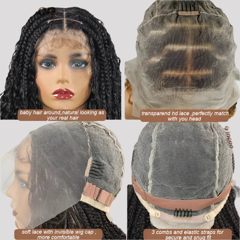 32" Blonde Goddess Locs Wig | Boho Braids & Curls | Full Lace Front | Baby Hair | Synthetic Hair