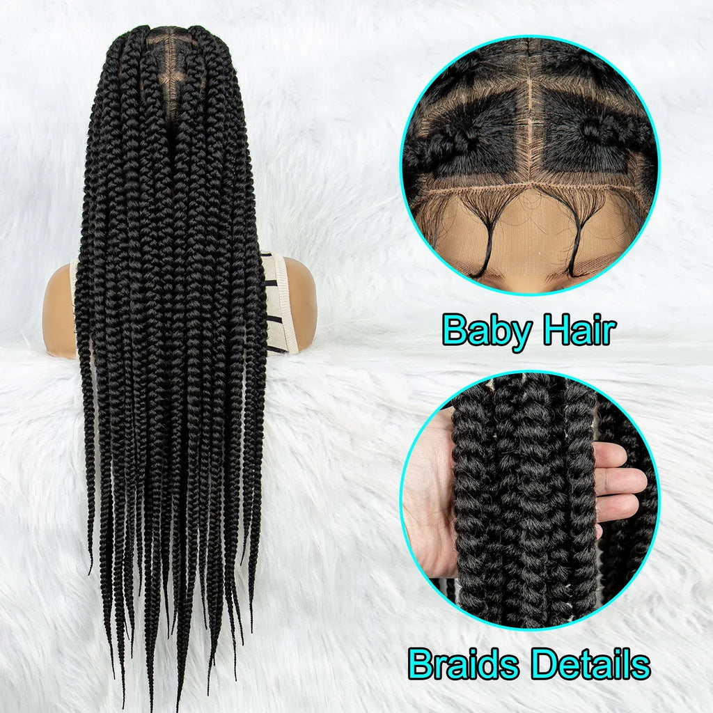 Beaded Dreadlocks Full Lace Wig | Knotless Box & Cornrow Braids