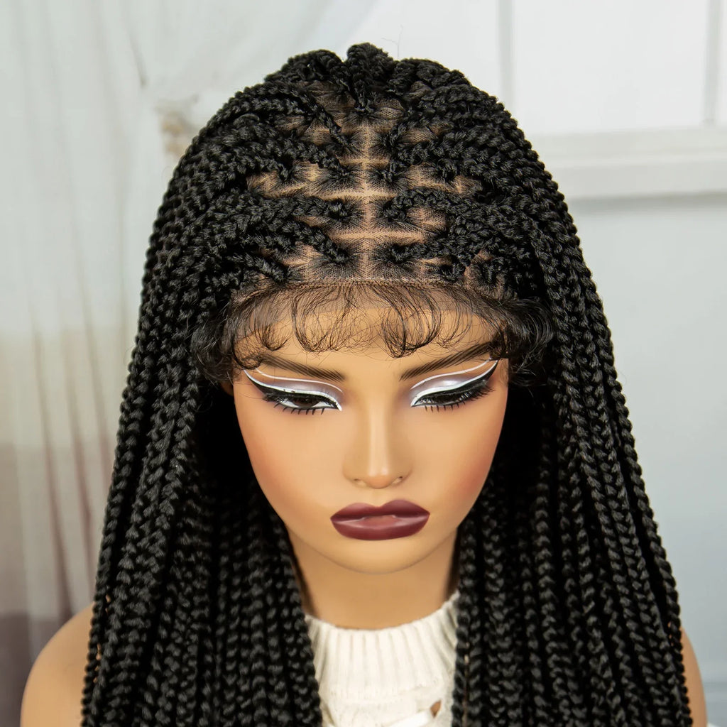 36" Ombre Knotless Braids Wig | 1B/27 | 9x6 Lace Front | Baby Hair
