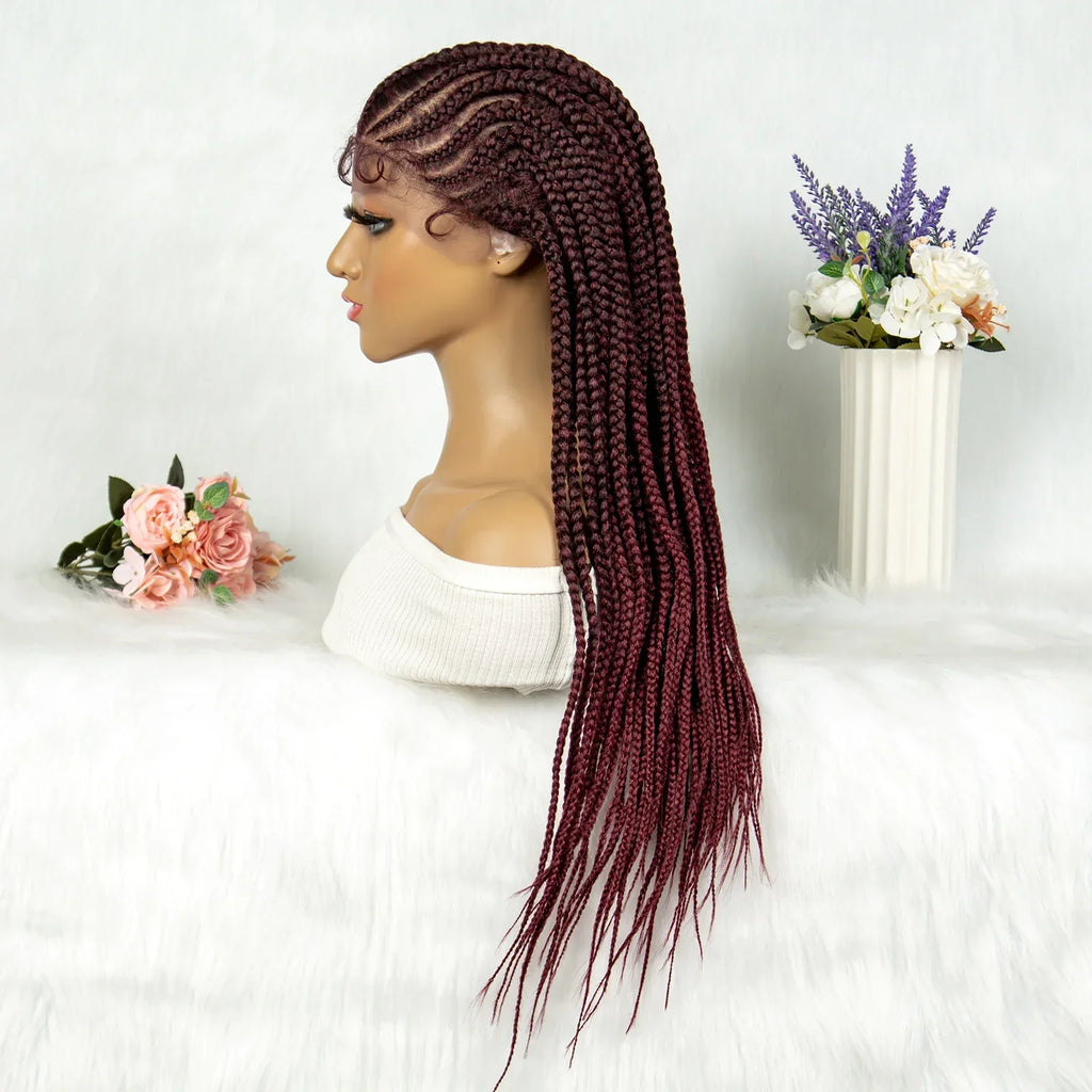 13x6 Lace Front Faux Locs Braided Wig | Crochet Braids | Synthetic Locs | Black Women