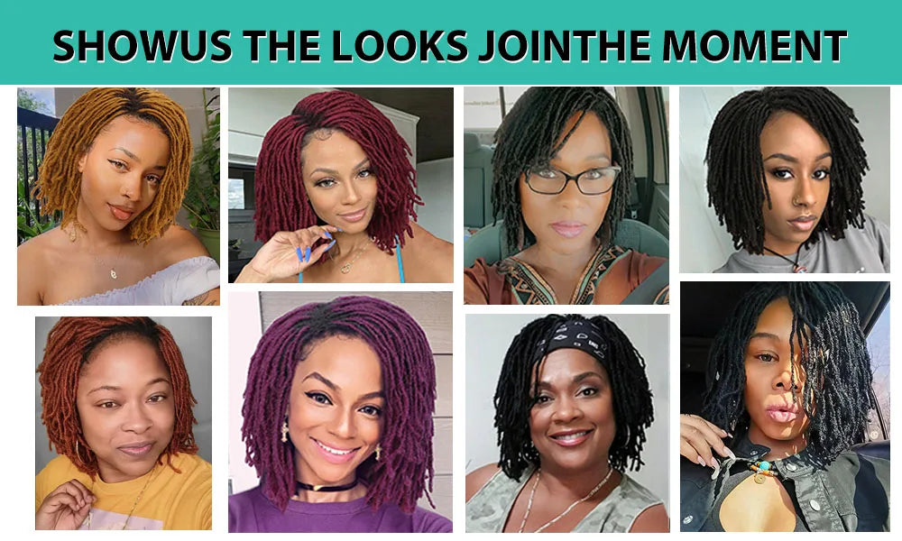 10 Inch | Short | Crochet | Synthetic | Fiber | Afro | Curly Twist | Dreadlock Wigs For Women