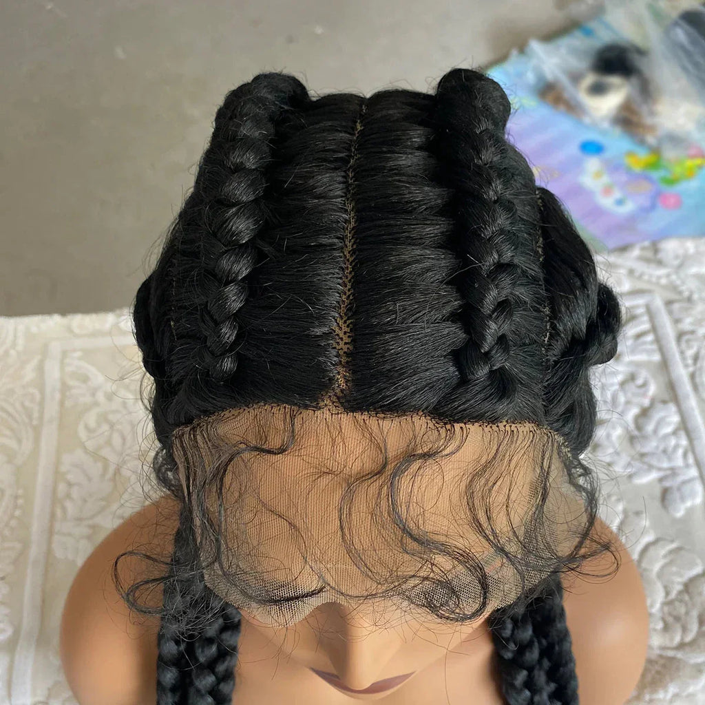 32" Senegalese Twist Lace Front Wig | 4 Twist Braids | DIY Cosplay Wig | Synthetic Braiding Hair