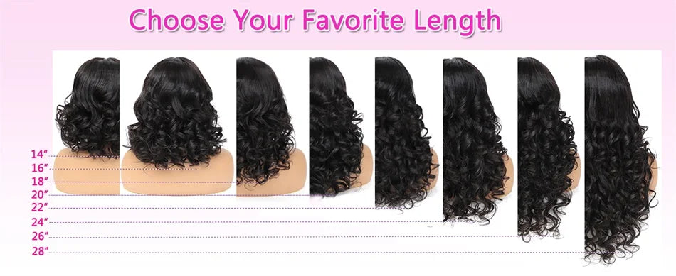 100% Indian Hair | Remy Wear and Go | Glueless | Human Hair | Pre Plucked | Pre Cut | Bouncy | Loose | Body Wave | Lace Front Wigs