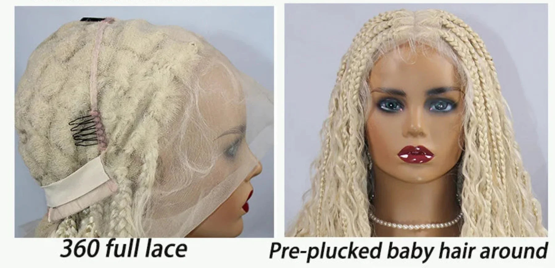 36" Ombre Goddess Locs Braids Wig | 360 Lace Front | Baby Hair | Bohemian Style