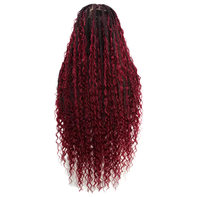 36" Ombre Goddess Locs Braids Wig | 360 Lace Front | Baby Hair | Bohemian Style