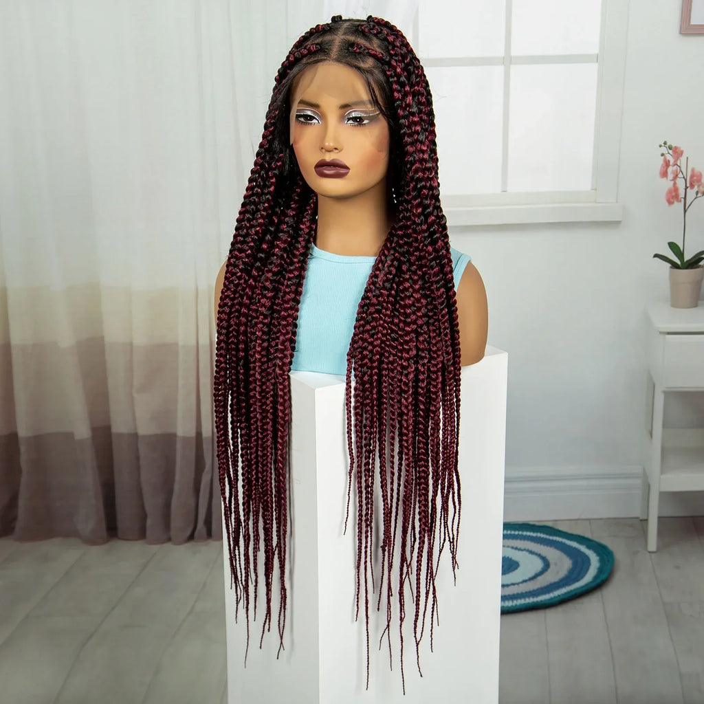 36" Knotless Box Braids Wig | Full Lace | Baby Hair | Natural Look