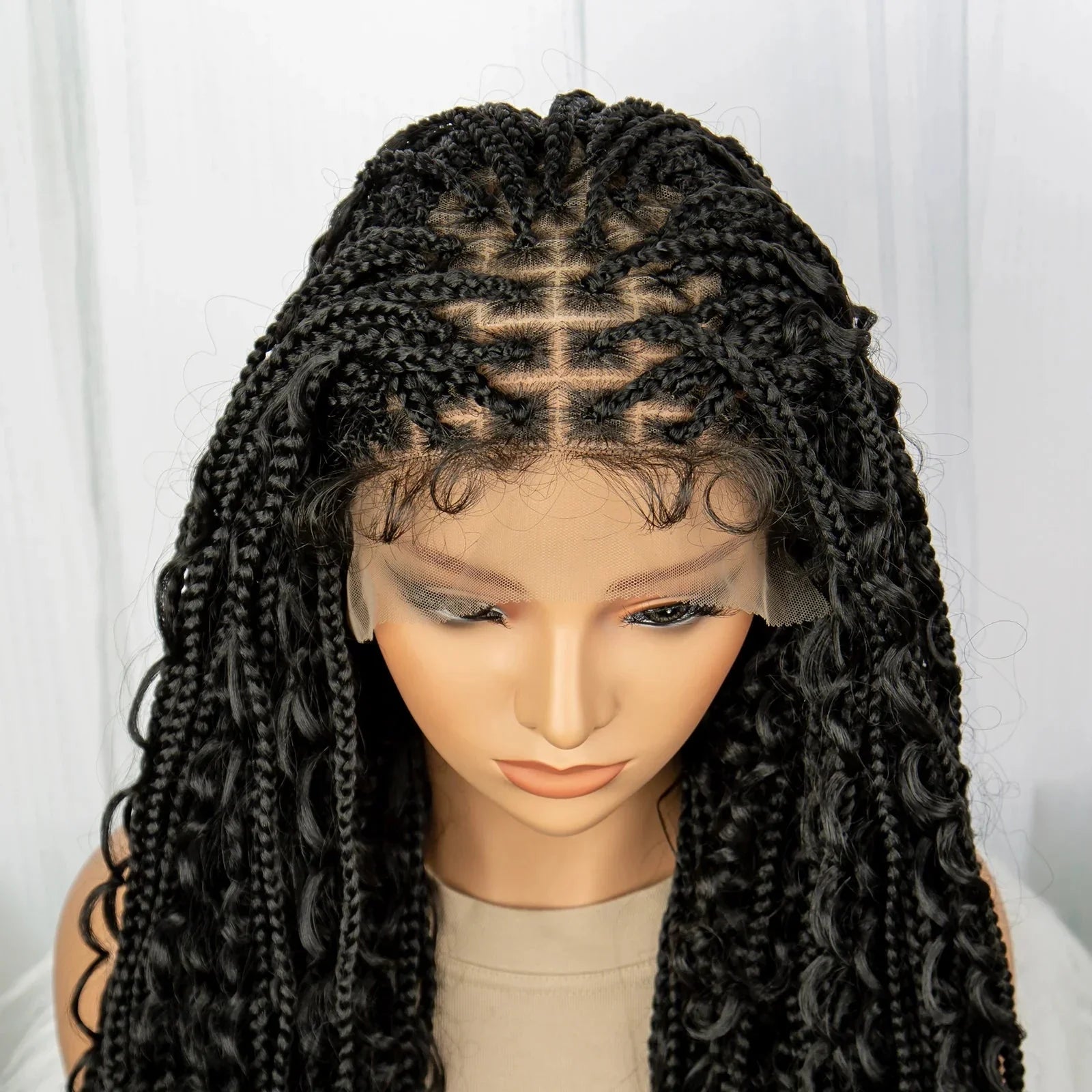 32" Boho Knotless Box Braids Wig | Lace Front | Baby Hair | Black Women