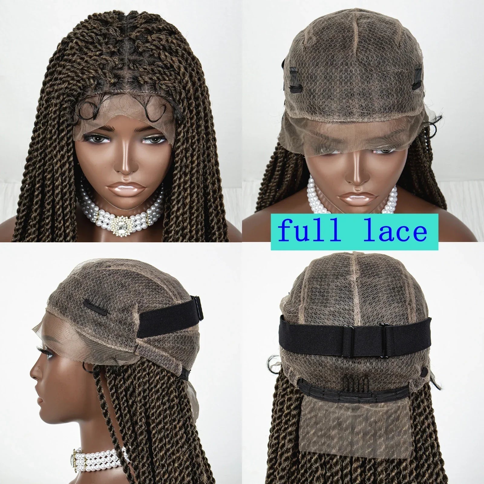40" Long Straight Braided Wig | Full Lace | Baby Hair | Colored Braids