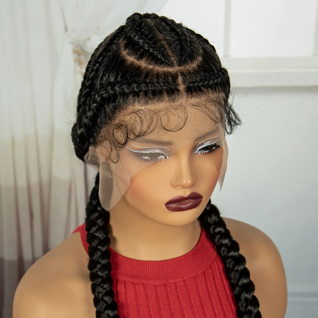 48" Super Long Cornrow Knotless Braids Wig | Full Lace Frontal