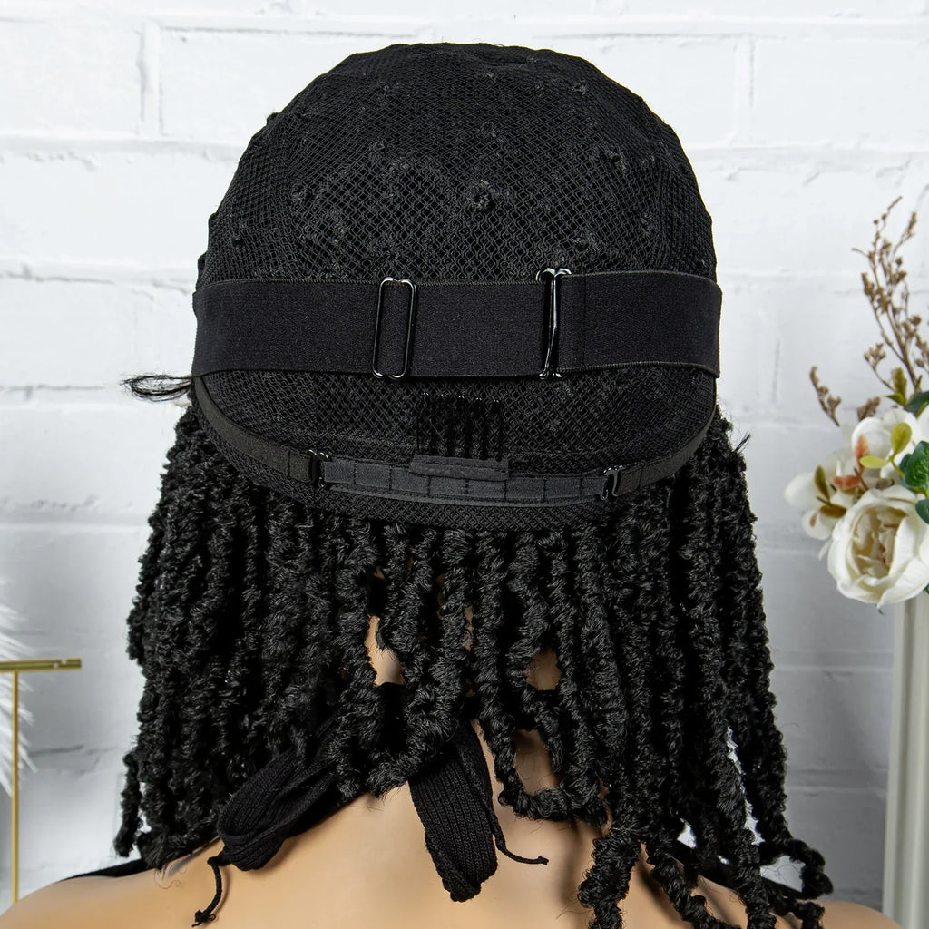 14" Knotless Butterfly Locs Lace Front Wig | Synthetic Dreadlock Braids | Black Women