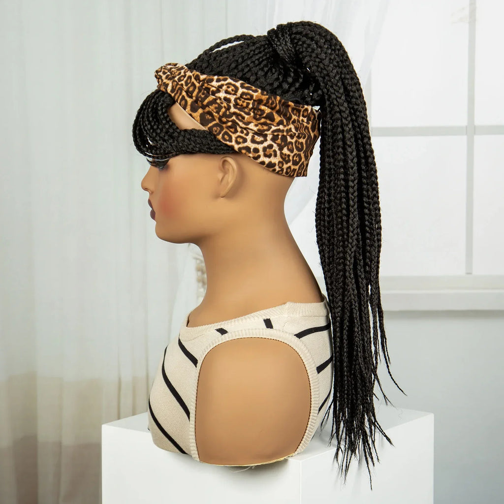 613 Blonde Ponytail Headband Braid Wig with Bangs | Knotless Style