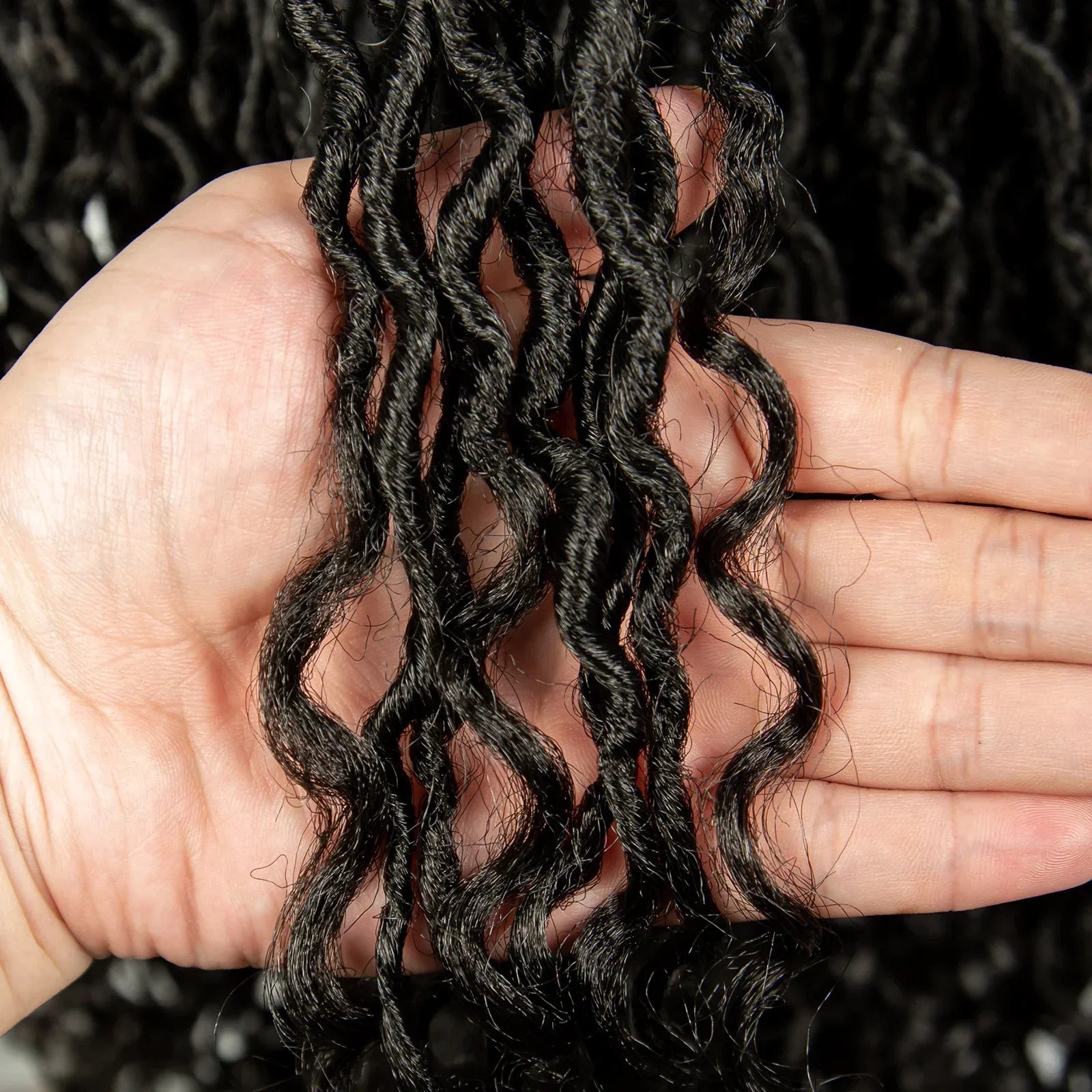 32" Water Wave Dreadlocks & Knotless Braids Wig | Lace Front | Baby Hair