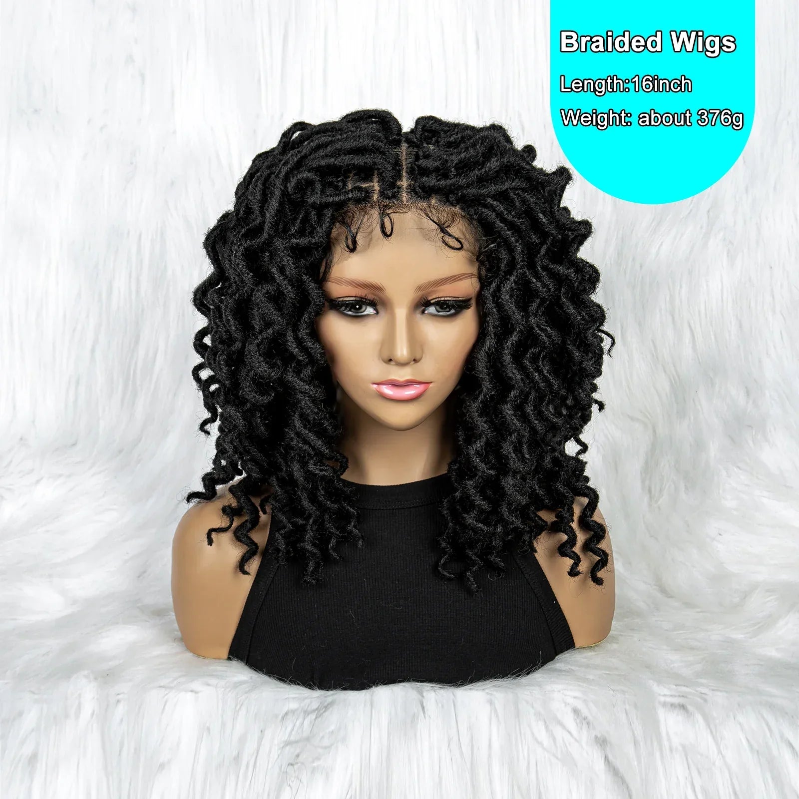 16" Synthetic Dreadlocks Braided Wig | Full Lace Crochet Style
