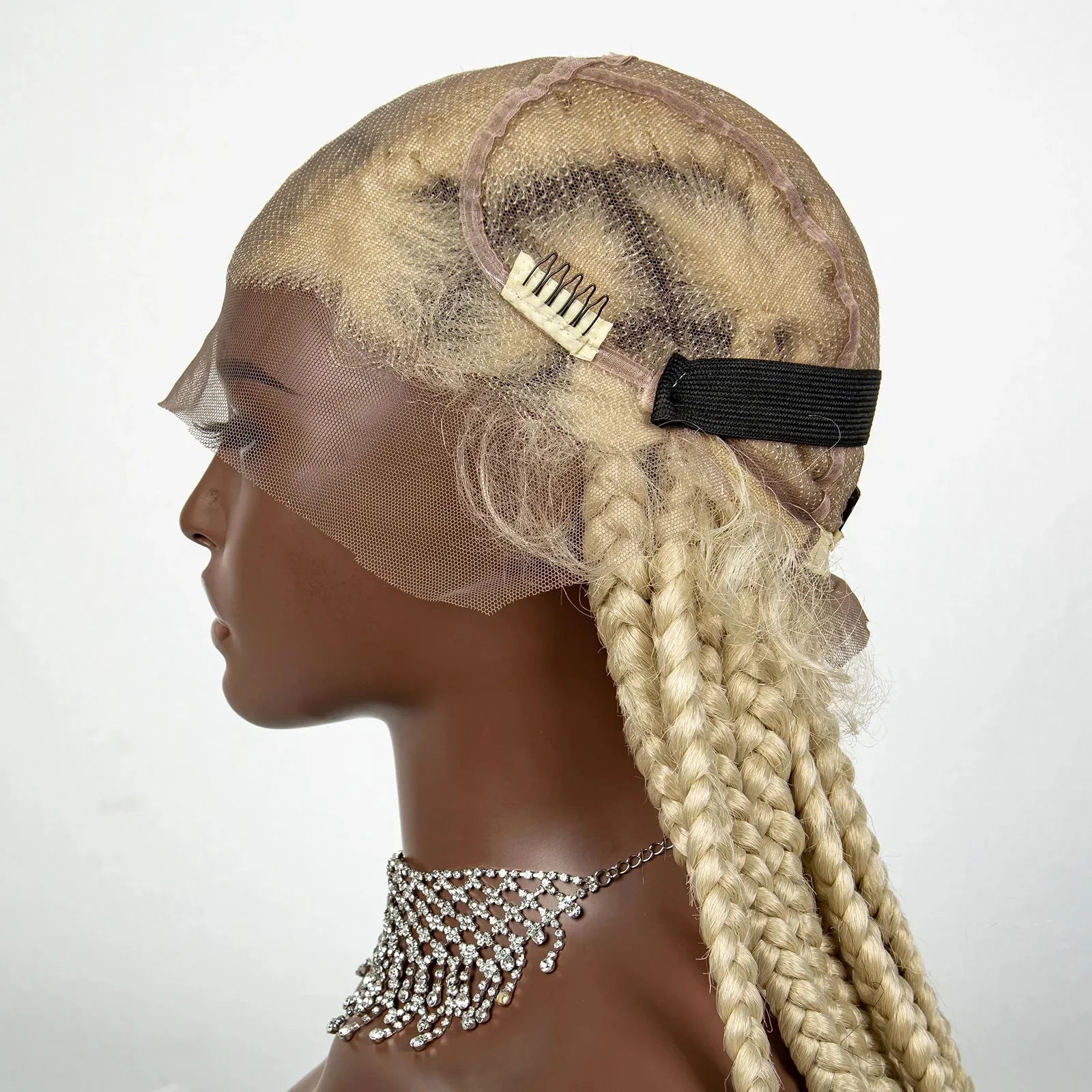 36" Purple Knotless Box Braids Wig | Transparent Full Lace | Baby Hair | Synthetic