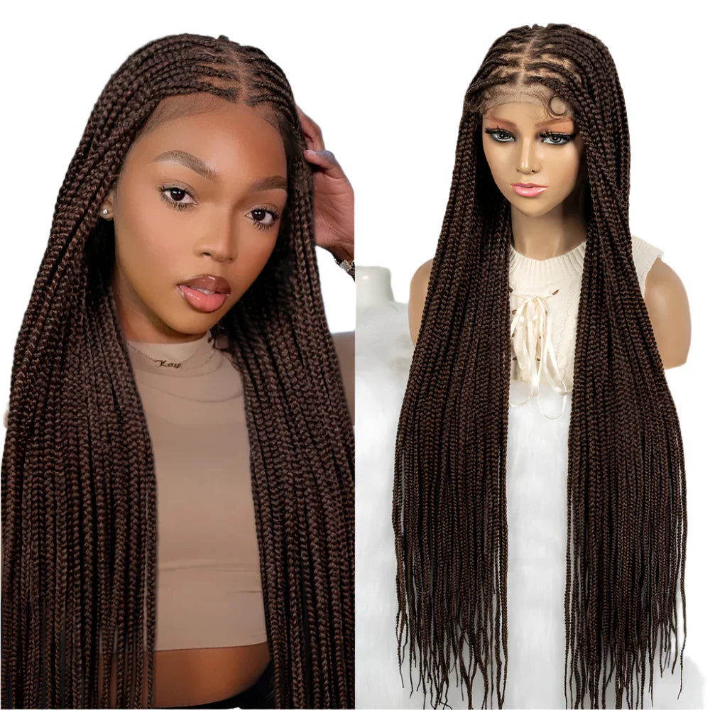 36" Twisted Box Braids Wig | Full Lace with Natural Hairline