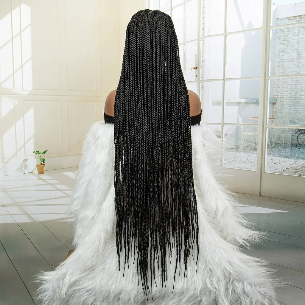 350# Blonde HD Full Lace Braided Wig | Knotless Box Cornrows | Crochet Braids | Synthetic Braids for Black Women