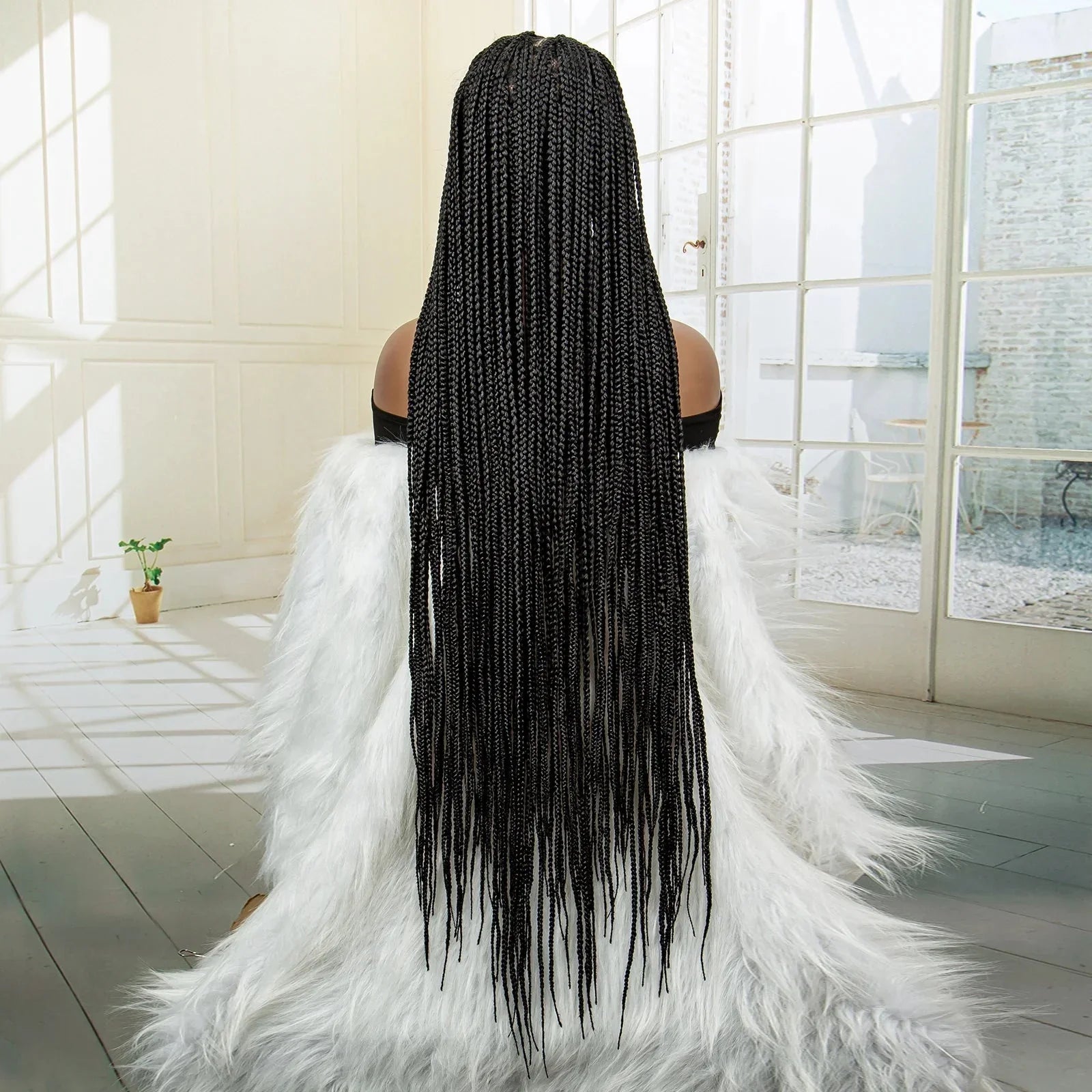 350# Blonde HD Full Lace Braided Wig | Knotless Box Cornrows | Crochet Braids | Synthetic Braids for Black Women