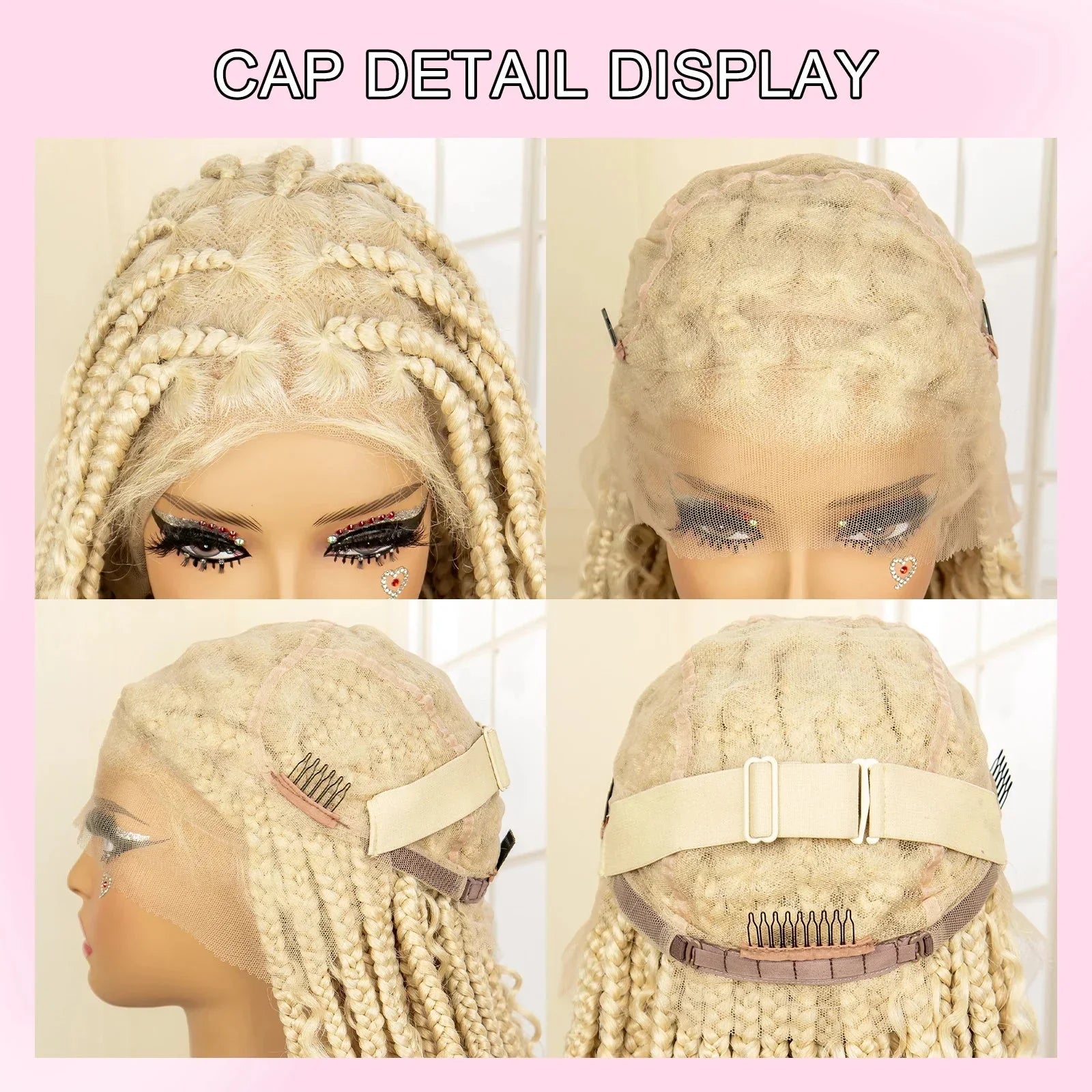 613 Blonde Knotless Boho Braids Wig | Full Lace | Baby Hair | Kanekalon Synthetic