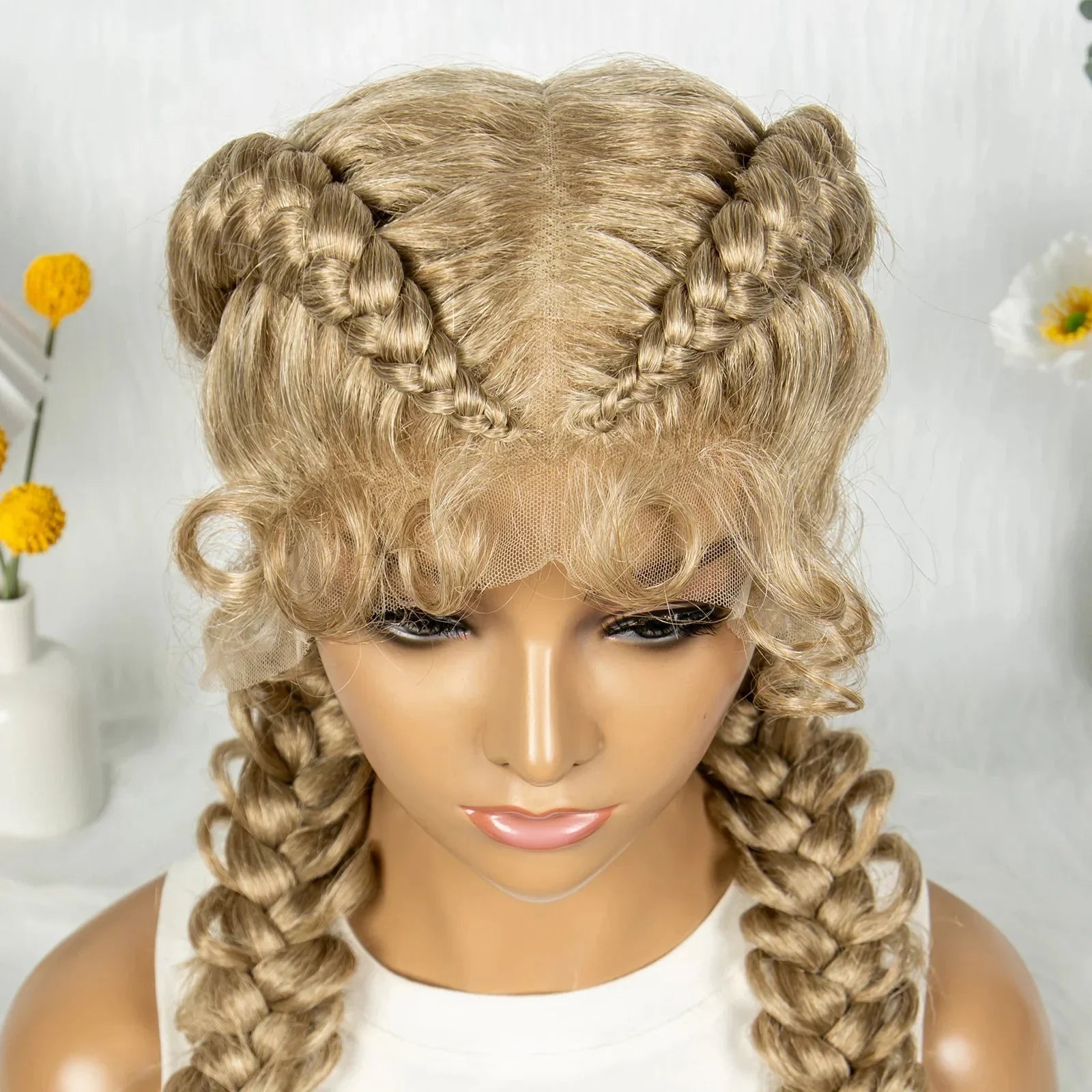 36" Twisted Braids Lace Front Wig | 13x1 | Senegalese Twist | Baby Hair | Handmade Synthetic Braids