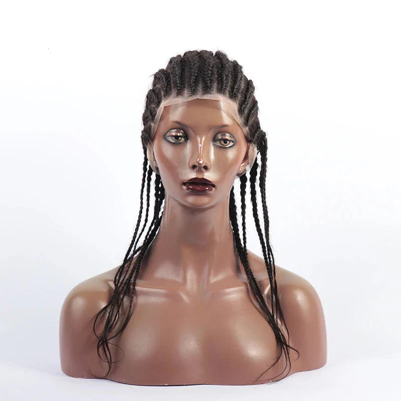 18-24" Box Braided Full Lace Human Hair Wig | Pre-Styled Braids | Transparent Lace | Vietnamese Remy Hair | 12A Grade