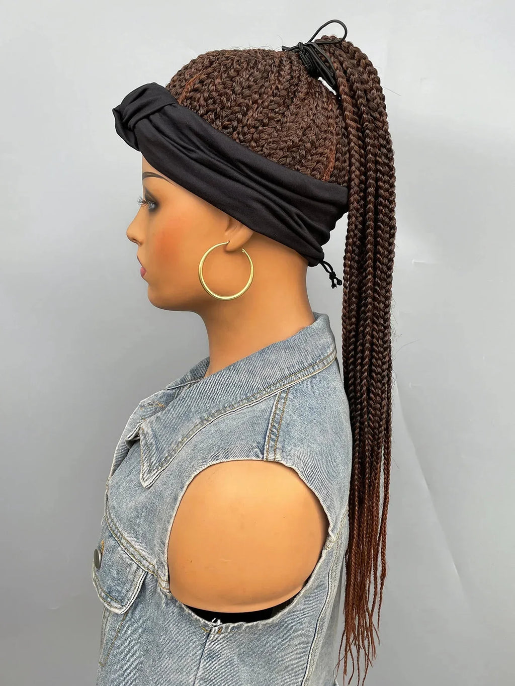 26" Twist Cornrow Headband Wig | Crochet Braids | Long Straight Synthetic