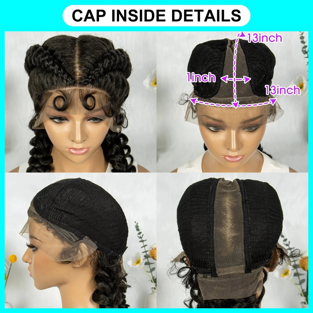 36" Twisted Braids Lace Front Wig | 13x1 | Senegalese Twist | Baby Hair | Handmade Synthetic Braids