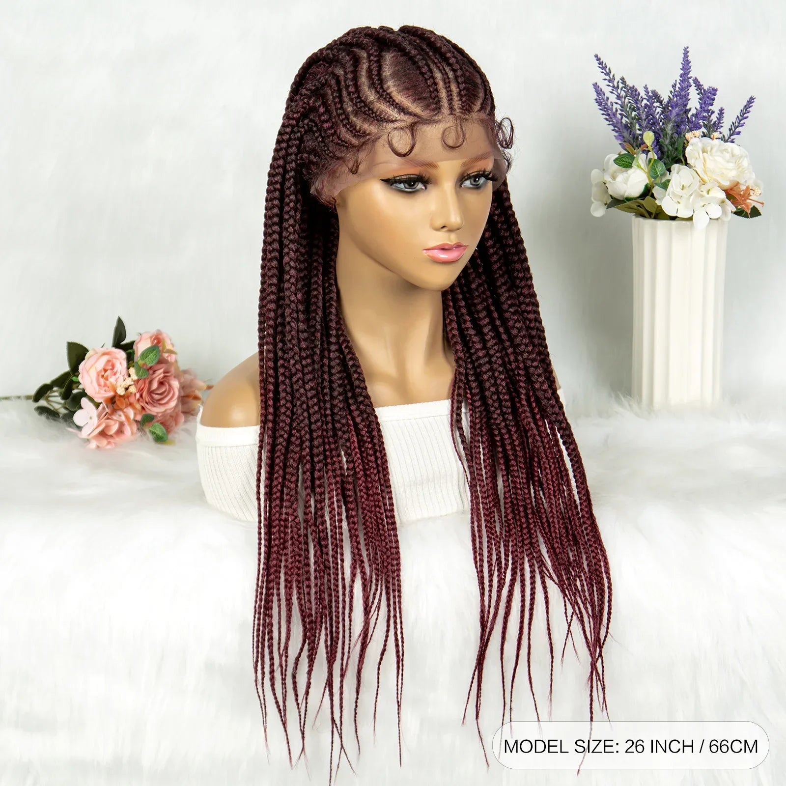 13x6 Lace Front Faux Locs Braided Wig | Crochet Braids | Synthetic Locs | Black Women