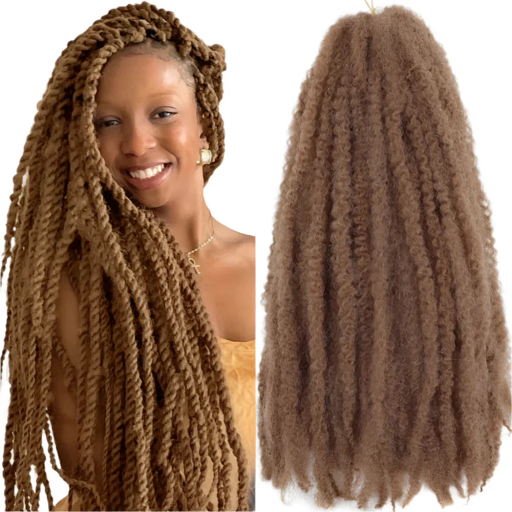 18" Marley Twist Braiding Hair | Crochet Braids | Afro Twist Kinky Hair Extensions | Ombre Colors | 30 Strands/Pack