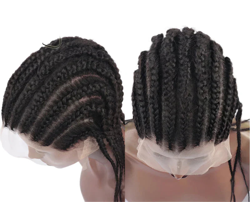 18-24" Box Braided Full Lace Human Hair Wig | Pre-Styled Braids | Transparent Lace | Vietnamese Remy Hair | 12A Grade