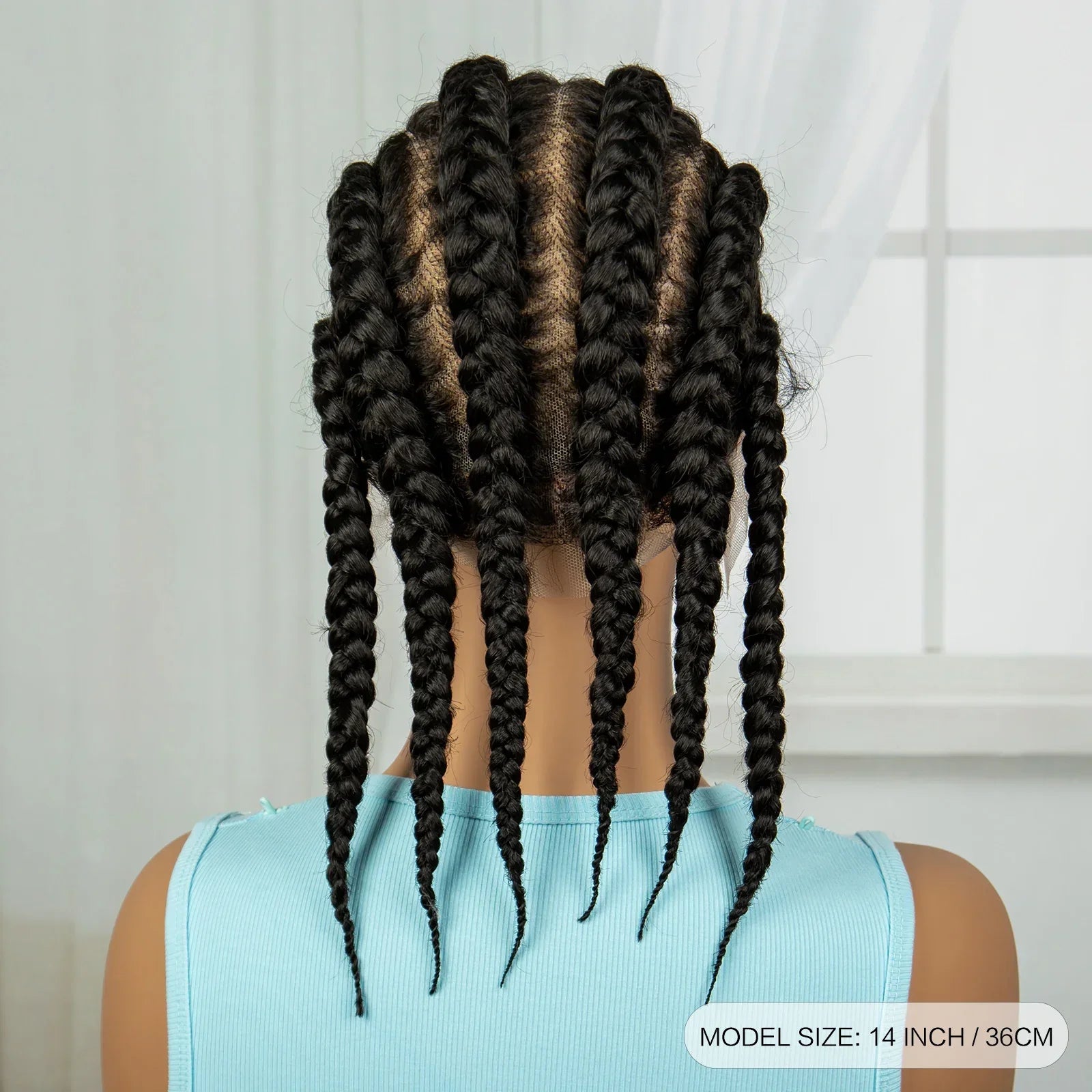 14" HD Full Lace Natural Cornrow Braids Wig | Transparent Lace Front | Baby Hair