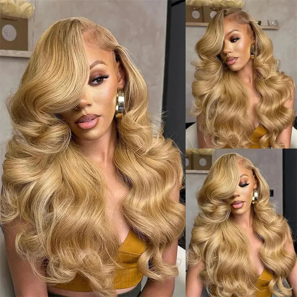#27 Colored Honey Blonde | HD | Transparent | Lace Front Wigs | Human Hair| Body Wave | Brazilian | Human Hair