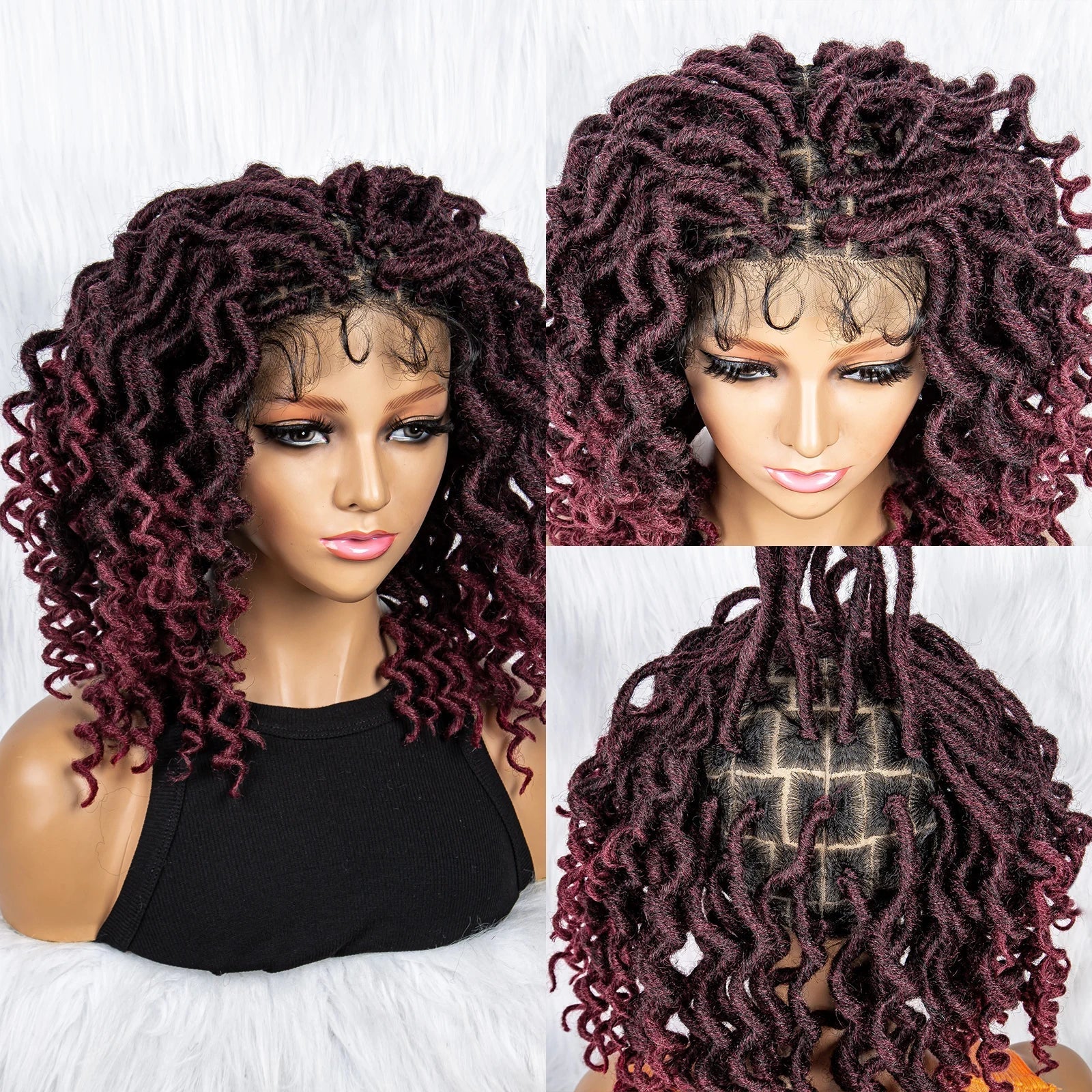16" Synthetic Dreadlocks Braided Wig | Full Lace Crochet Style