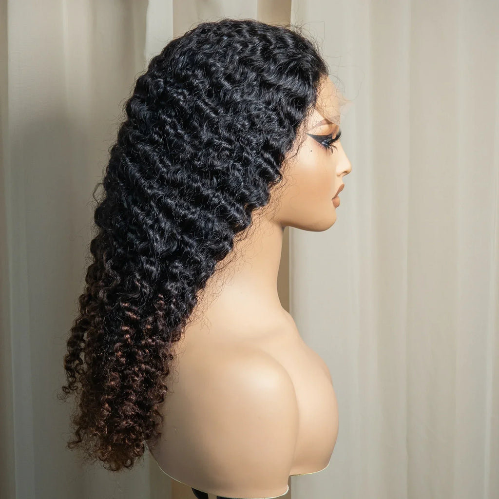 20" Deep Wave Double Drawn HD 5x5 Lace Closure Wig | Burmese Curly Remy Hair | 350% Density
