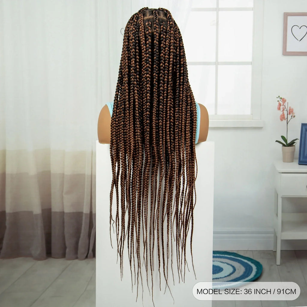 36" Knotless Box Braids Wig | Full Lace | Baby Hair | Natural Look