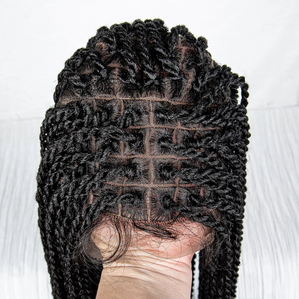 40" Long Straight Braided Wig | Full Lace | Baby Hair | Colored Braids