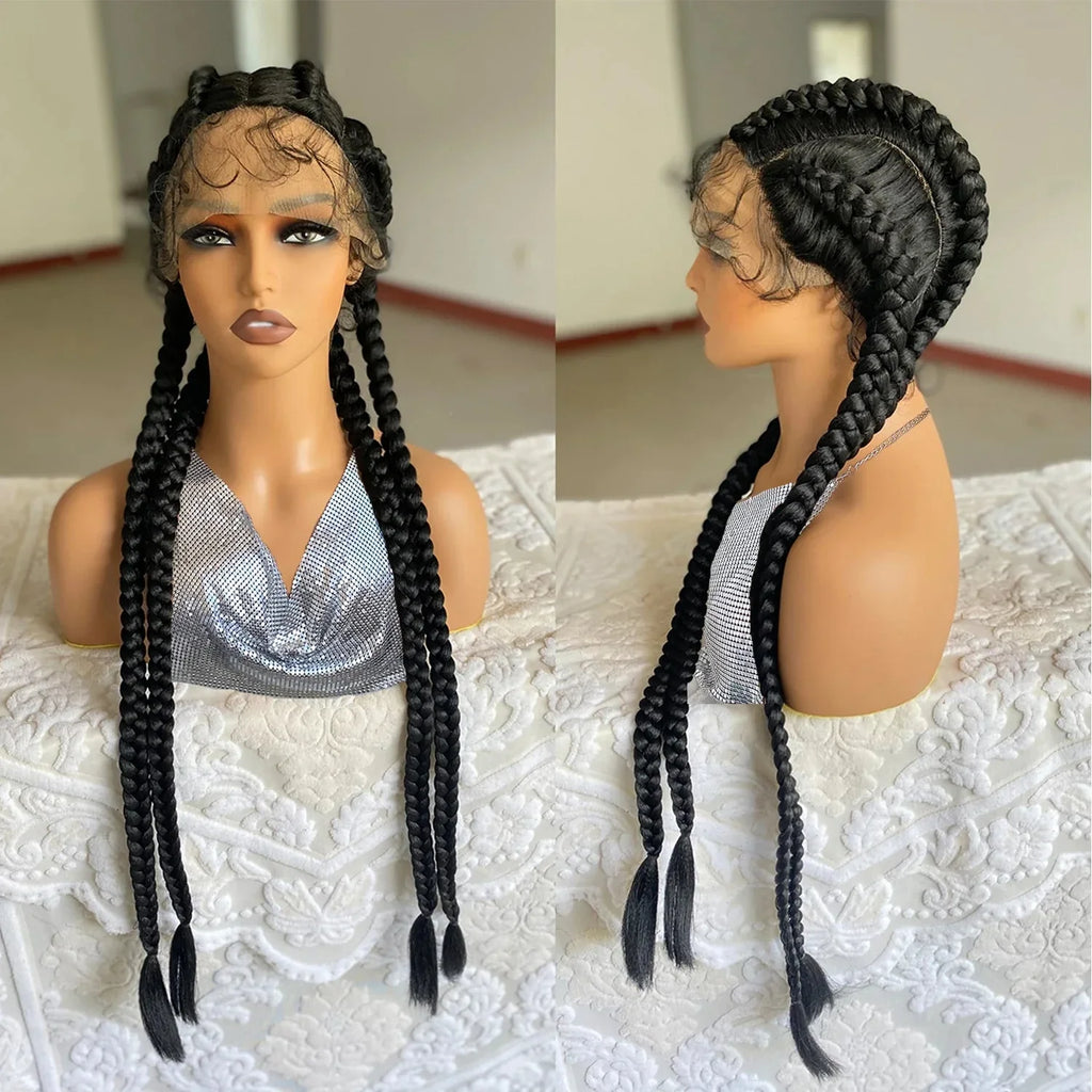 32" Senegalese Twist Lace Front Wig | 4 Twist Braids | DIY Cosplay Wig | Synthetic Braiding Hair